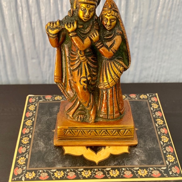 Rhada-Krishna Brass Figurine Statue - Picture 3 of 9